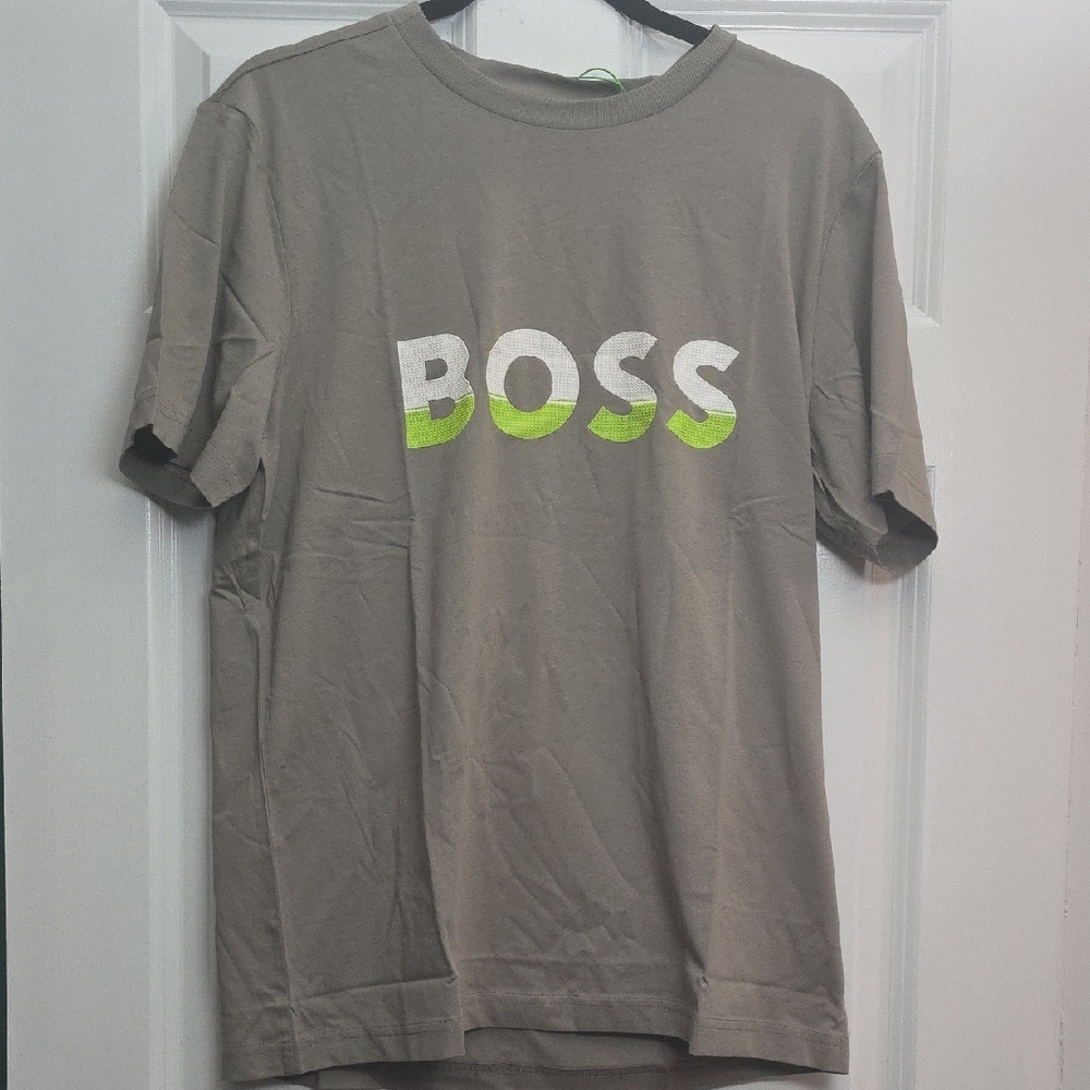 Boss Men's Tee in Lite Gree  with Green Highlights